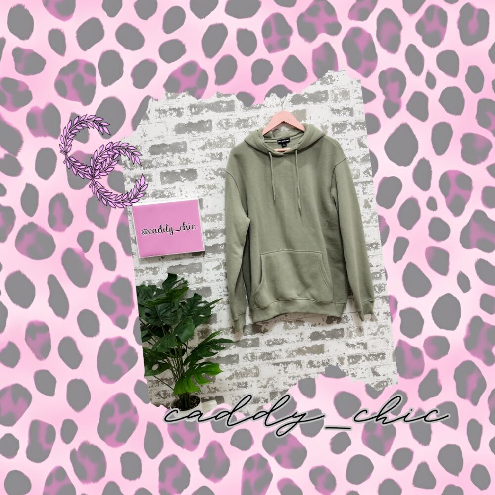 PrettyLittleThing Dusty Green Hoodie NWOT Size XL Relaxed Fit